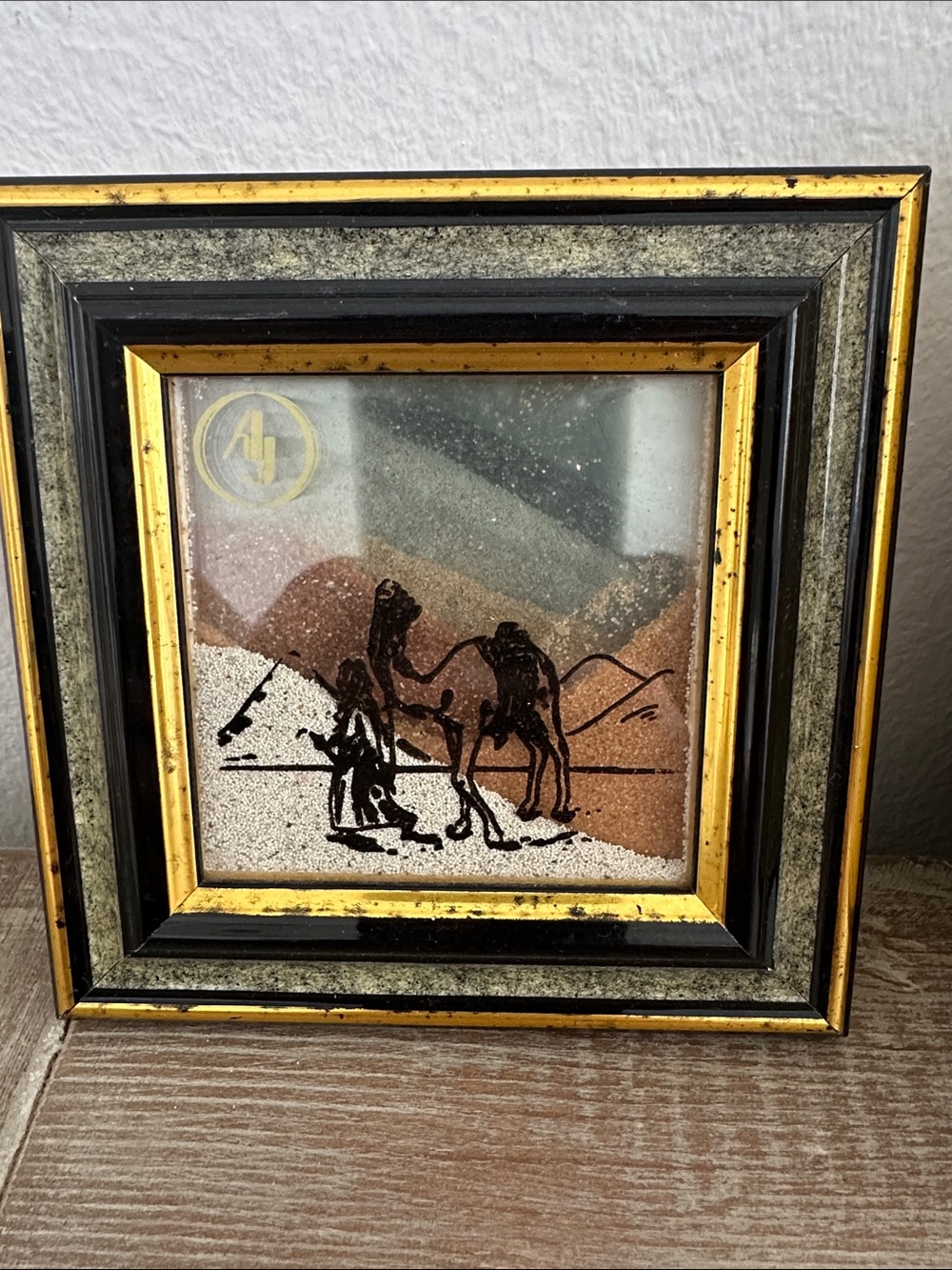 Framed Sand Art Featuring the Seven Sands From the Emirates